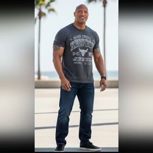 Under Armour Project Rock T Shirt XL Mens Charcoal Respect Loose Fit SS Tee